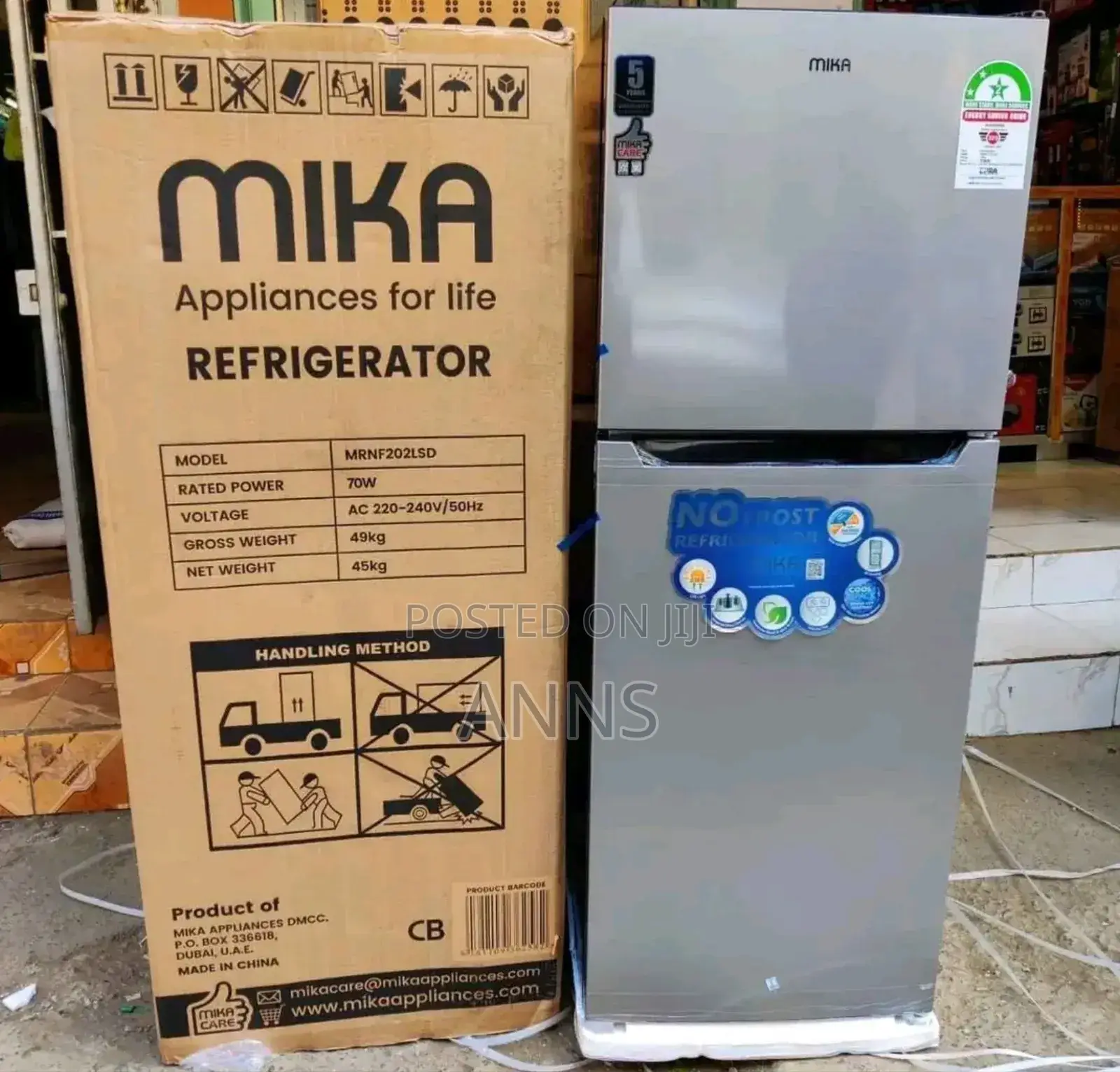 Mika 202l No Frost Double Door Freezer Fridge