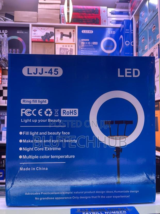 18-Inch LJJ-45 Ring Light With Touch Control, 3 Holders Stand