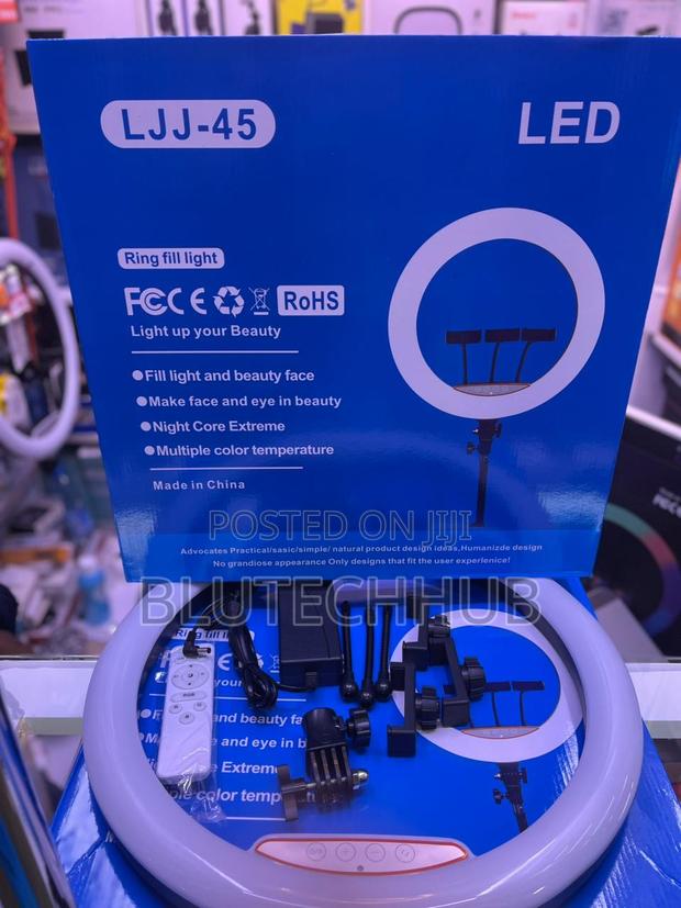 18-Inch LJJ-45 Ring Light With Touch Control, 3 Holders Stand - thumbnail 2