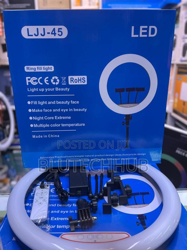 18-Inch LJJ-45 Ring Light With Touch Control, 3 Holders Stand - thumbnail 3