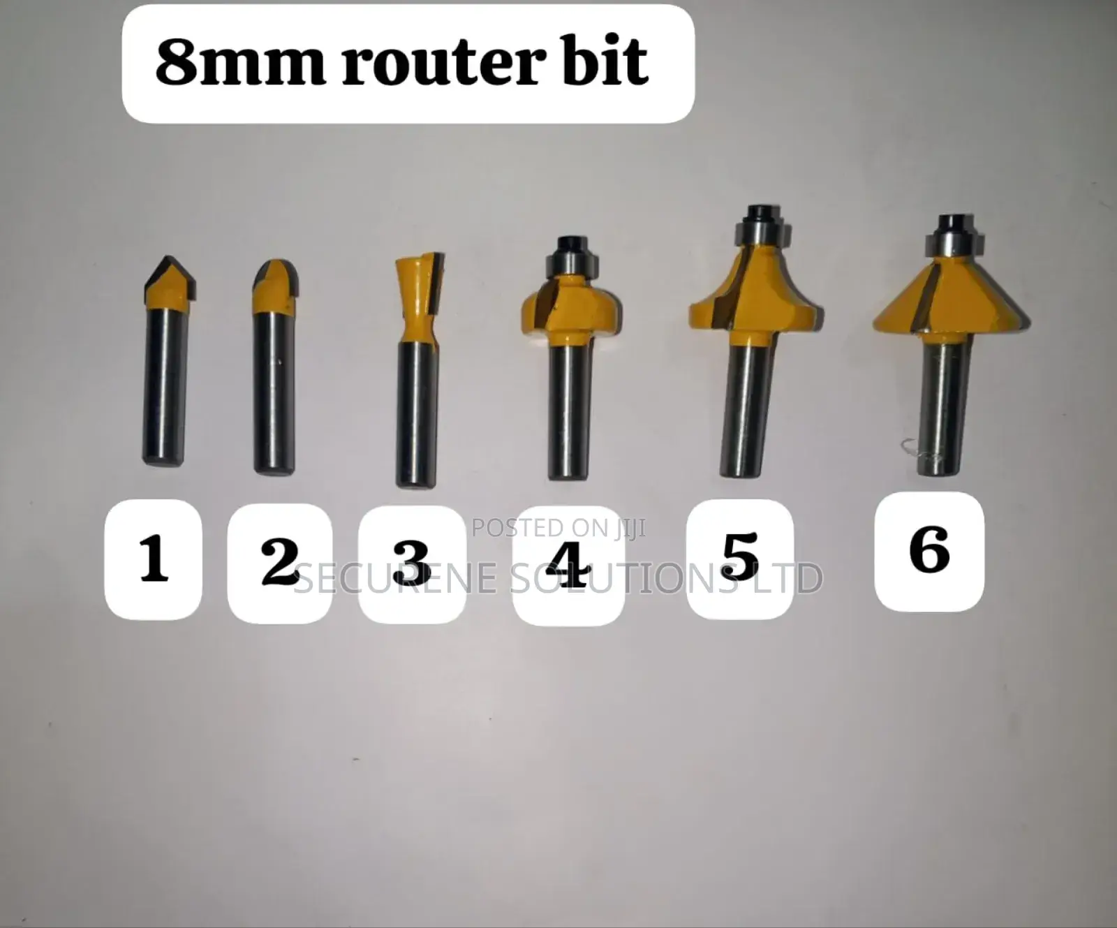 8mm Shank Router Bits at 380 Per Bit.