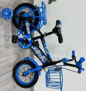 Bmx Size 12 Bike With Adjustable Seat, Training Wheels Bell And Basket