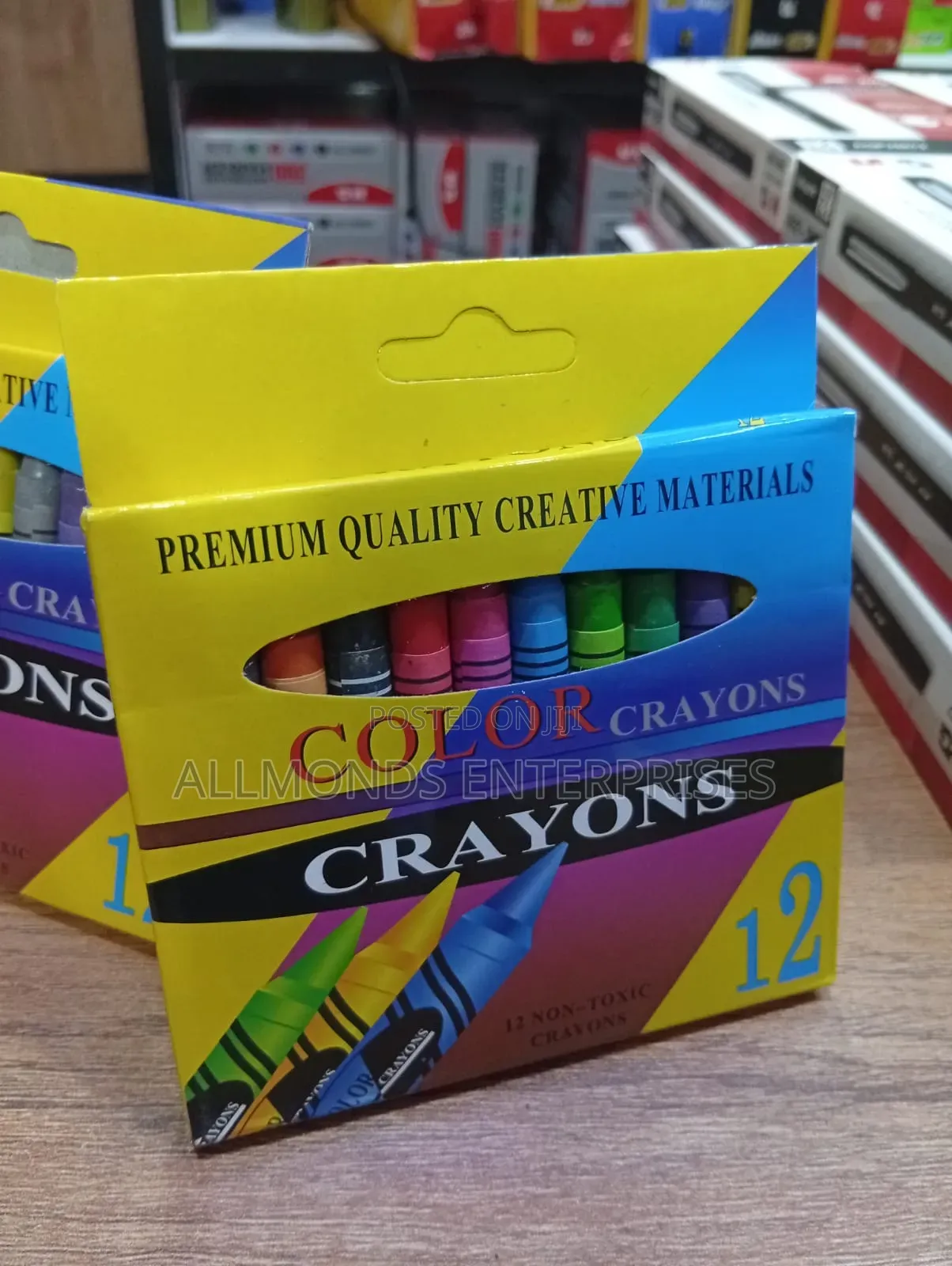 A Packet of 12pcs, 12 Colors Premium Crayons- Non Toxic