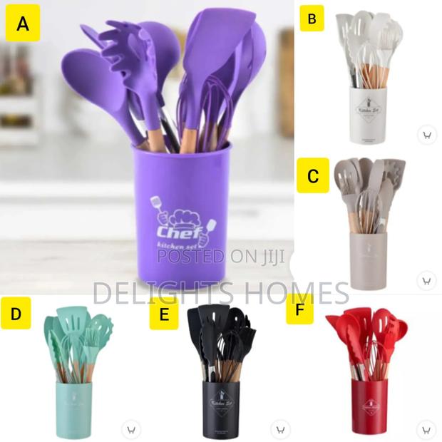 Silicone 12 PCS Kitchen Spoon Set_cej - main view