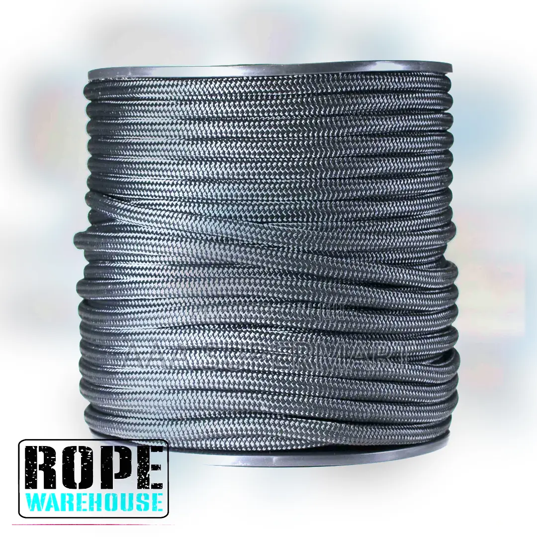 8mm X 100m Black Double Braided Polyester Rope