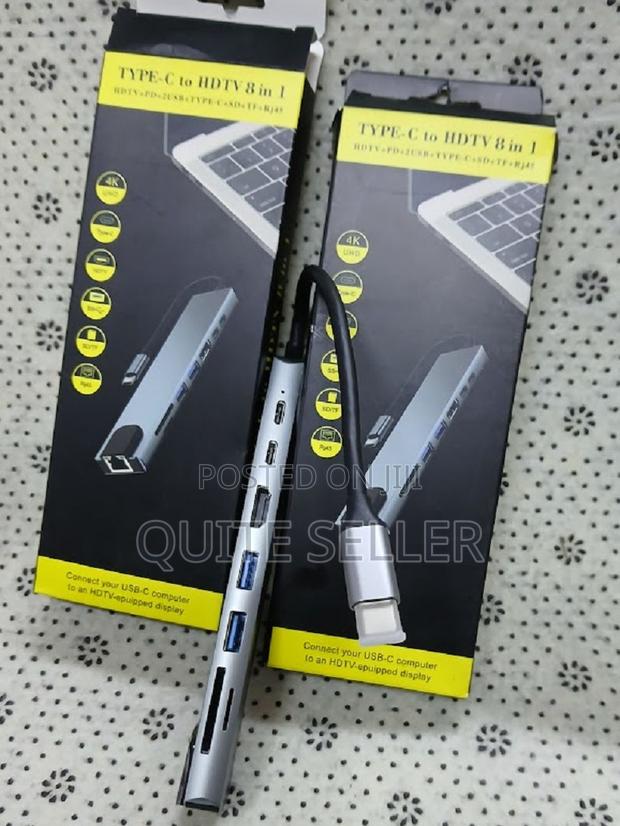 Type-C to HDTV 8 in 1 Adapter , High-Resolution Video Playback