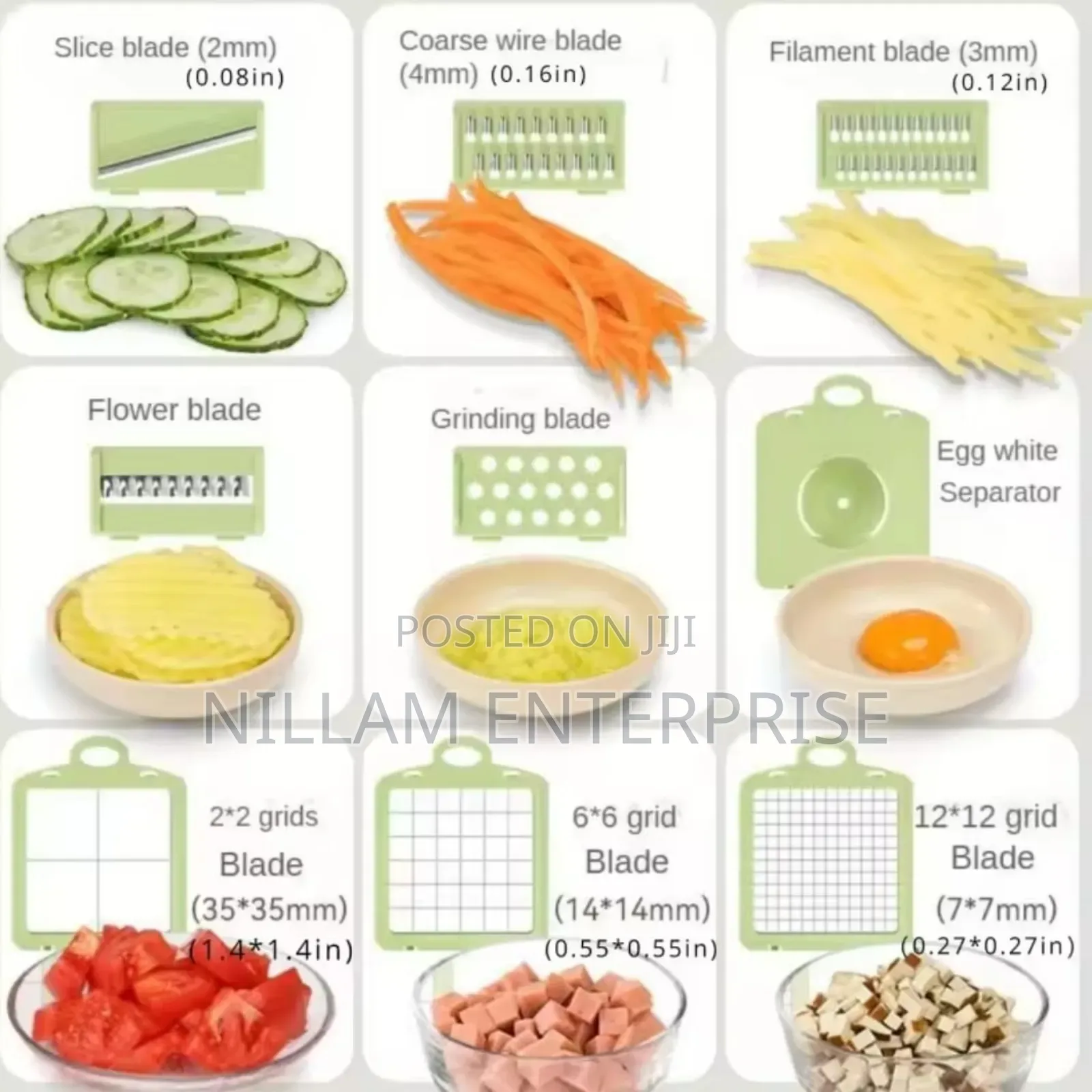 Multi-Functional 9pcs Vegetable Chopper/Cutter