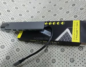 Type C to HDTV 8 in 1 Hdmi Usb-C Hub Adapter Fast Ethernet/Rj-45 Port
