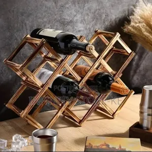 10 Slots Wooden Wine Bottle Holder