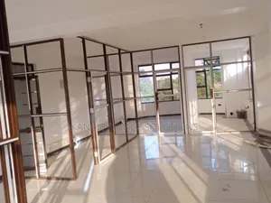 Brown Aluminum Frame Partition and Glass
