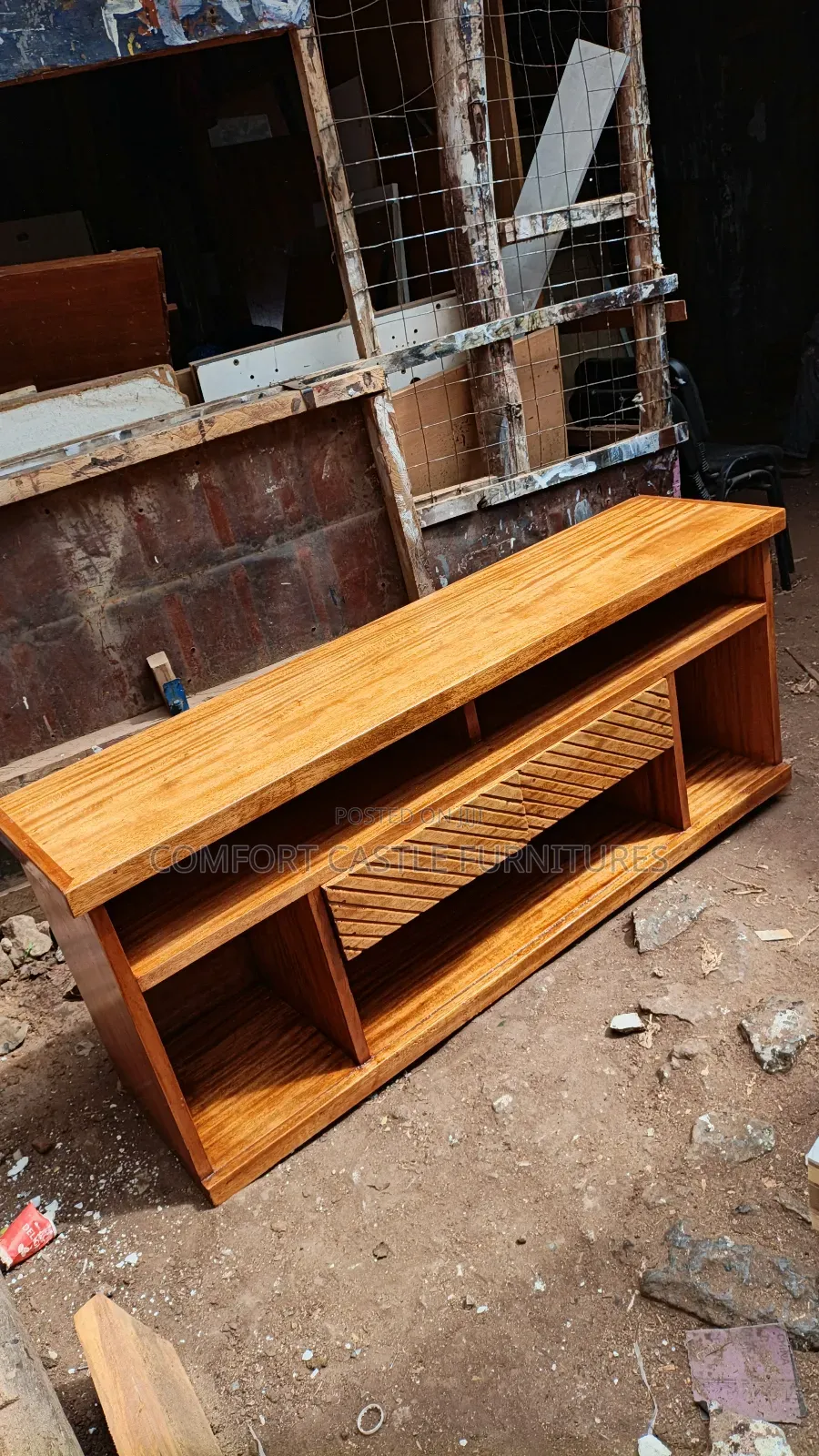 Elevated Mahogany Tv Stand