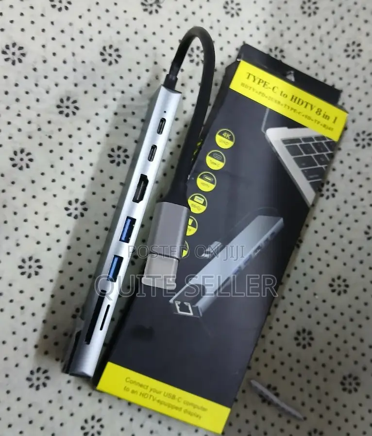 HDTV Type C Adapter 8 in 1 Adapter Usb Rj45high Speed Reliable Data