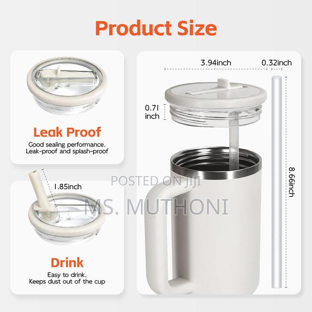 Replacement One Leak-Proof Lid and One Reusable Straw - main view