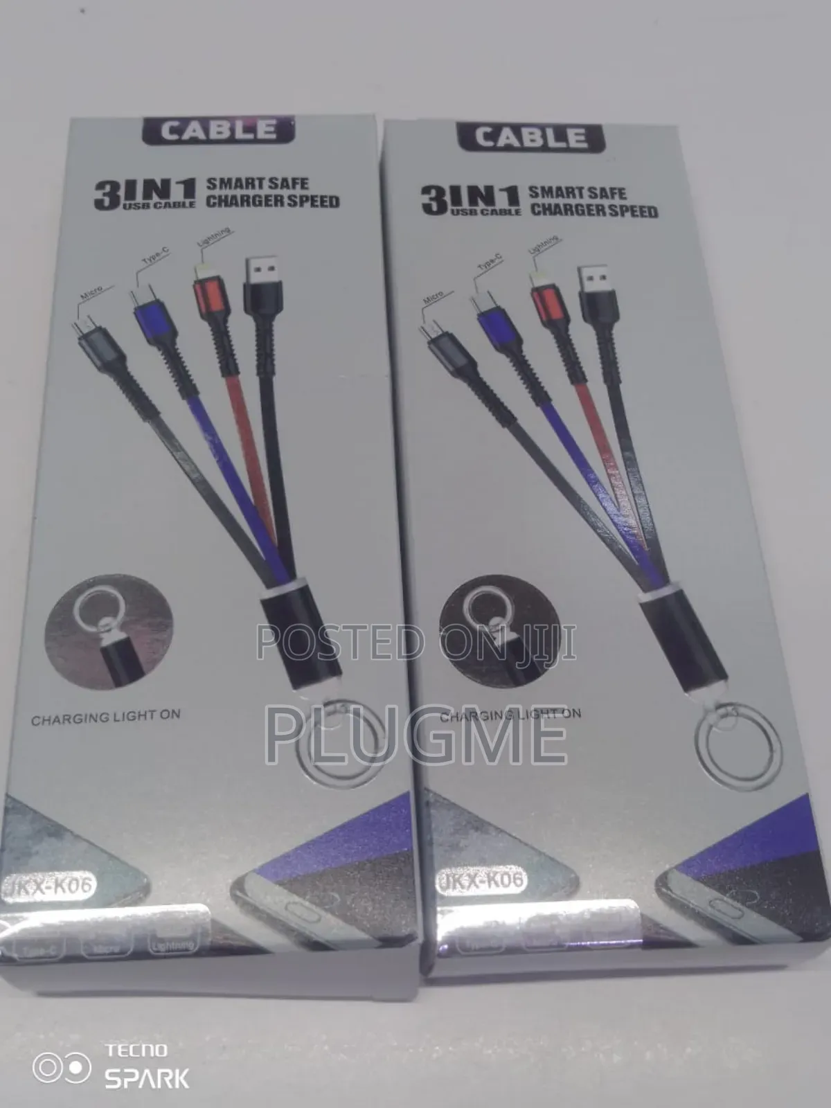 3-in-1 Smart Safe Charger Speed Usb Cable, Model JKX-