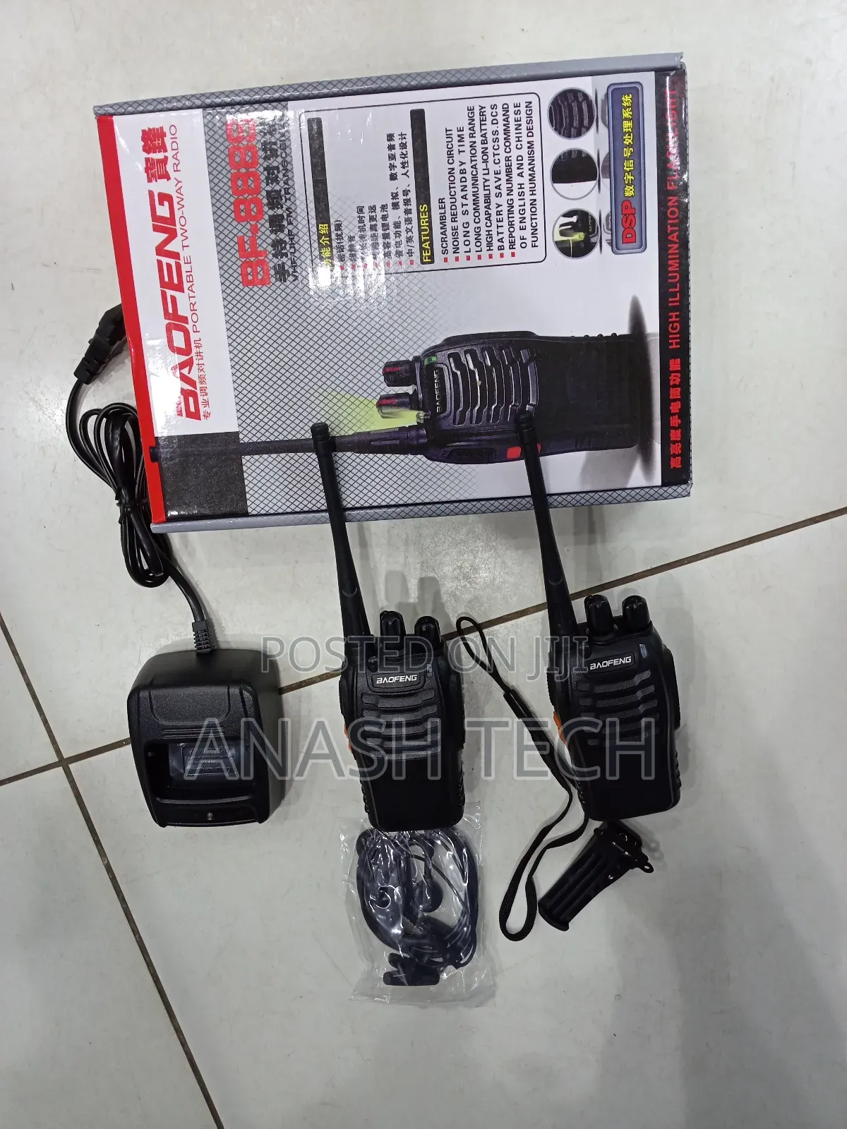Bf-888s Baofeng Rechargeable 5km Range Walkie Talkie 16ch Security