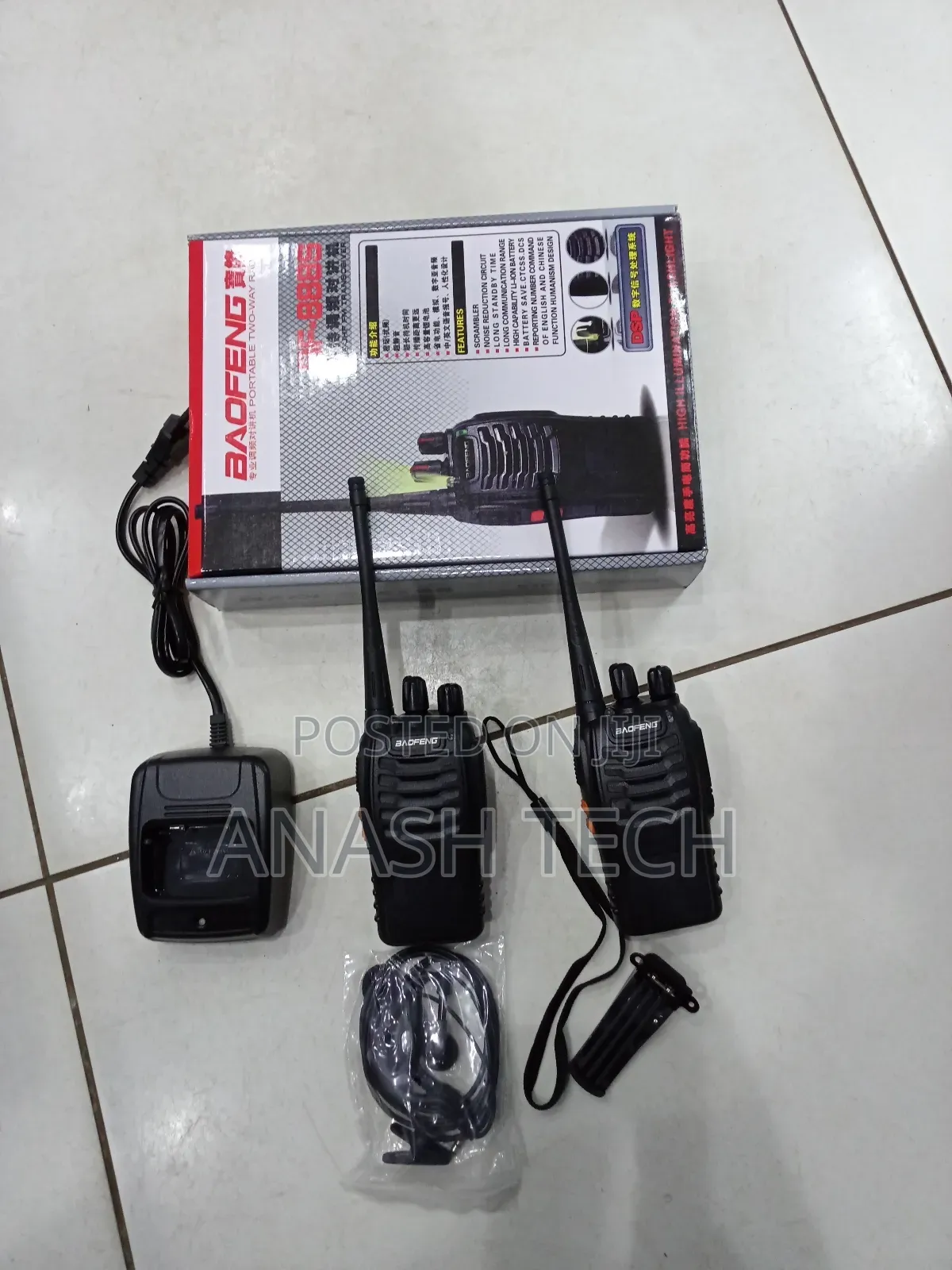Baofeng Bf-888s Compact 2- Way 16ch Walkie Talkie With Battery Pack