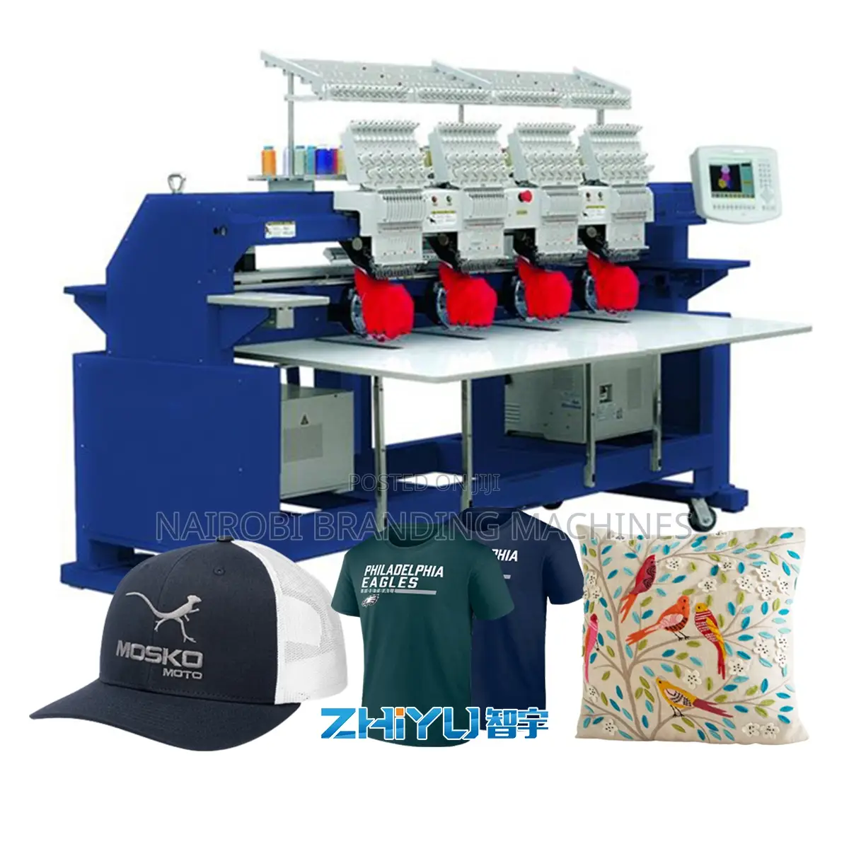 4 Head 9/12/15 Needles Hat Embroidery Machine
