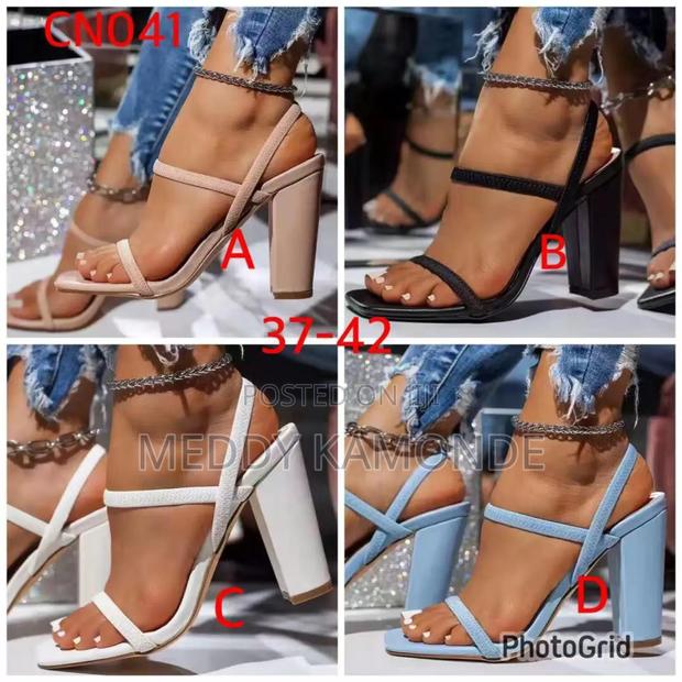 Black Chunky Heels - main view