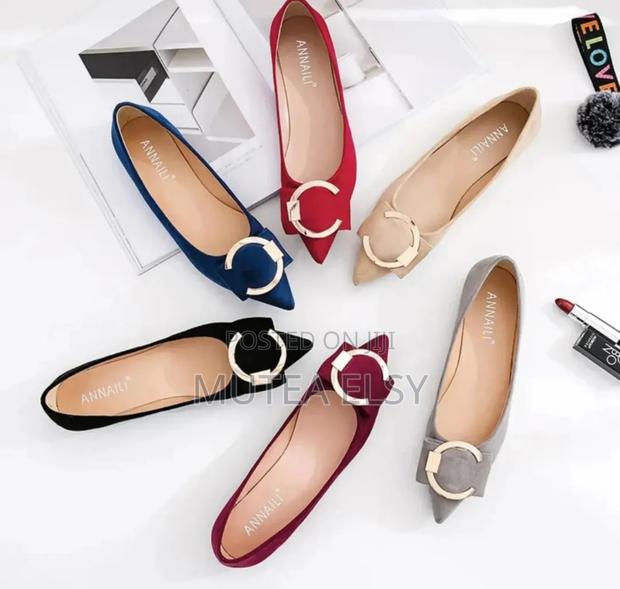 Black,Red,Maroon,Beige Grey Fancy Soft Suede Flats - main view