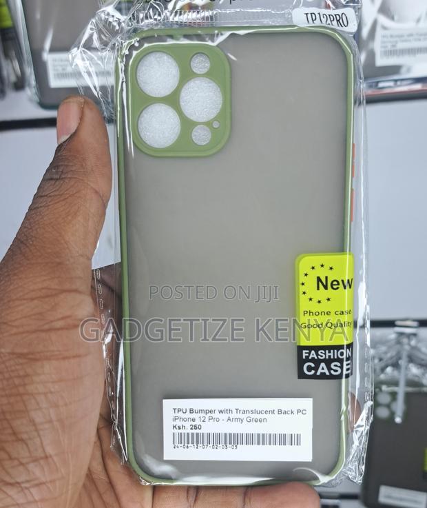 iPhone 12 Pro Tpu Bumper With Translucent Back Pc Case - thumbnail 2