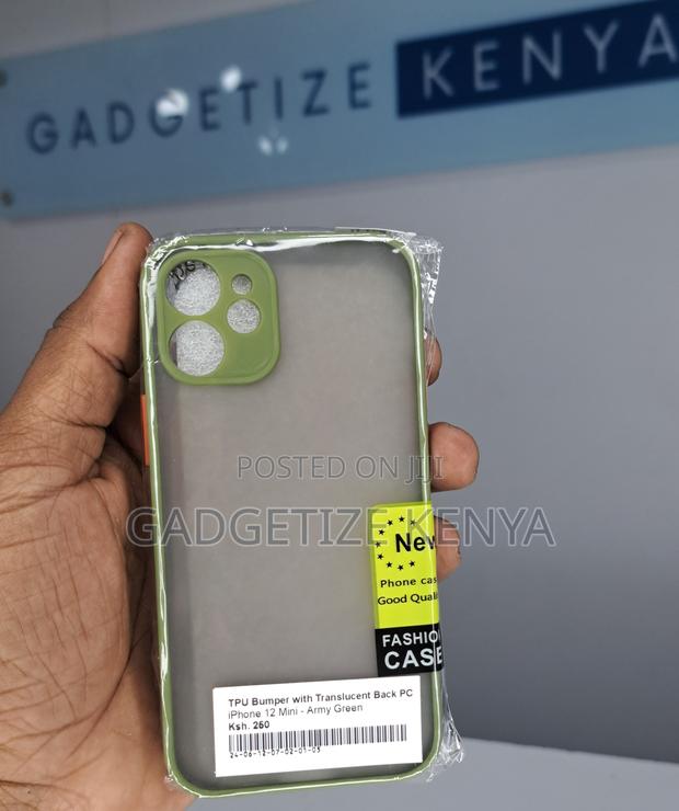 iPhone 12 Mini Tpu Bumper With Translucent Back Pc Case - thumbnail 9
