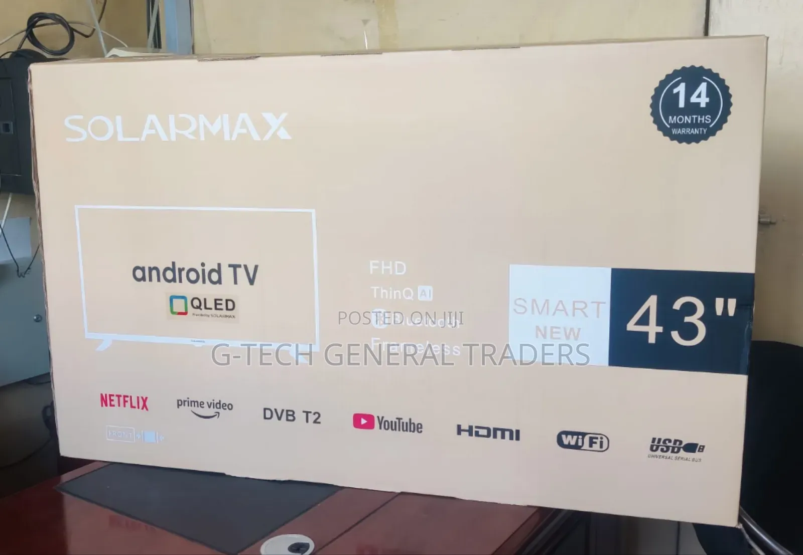 Solarmax 43inch Smart Qled Frameless Tv, Youtube, Netflix