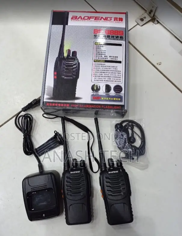2 PCS Baofeng Bf-888s Walkie Talkie Radio Call Upto 3 KMS