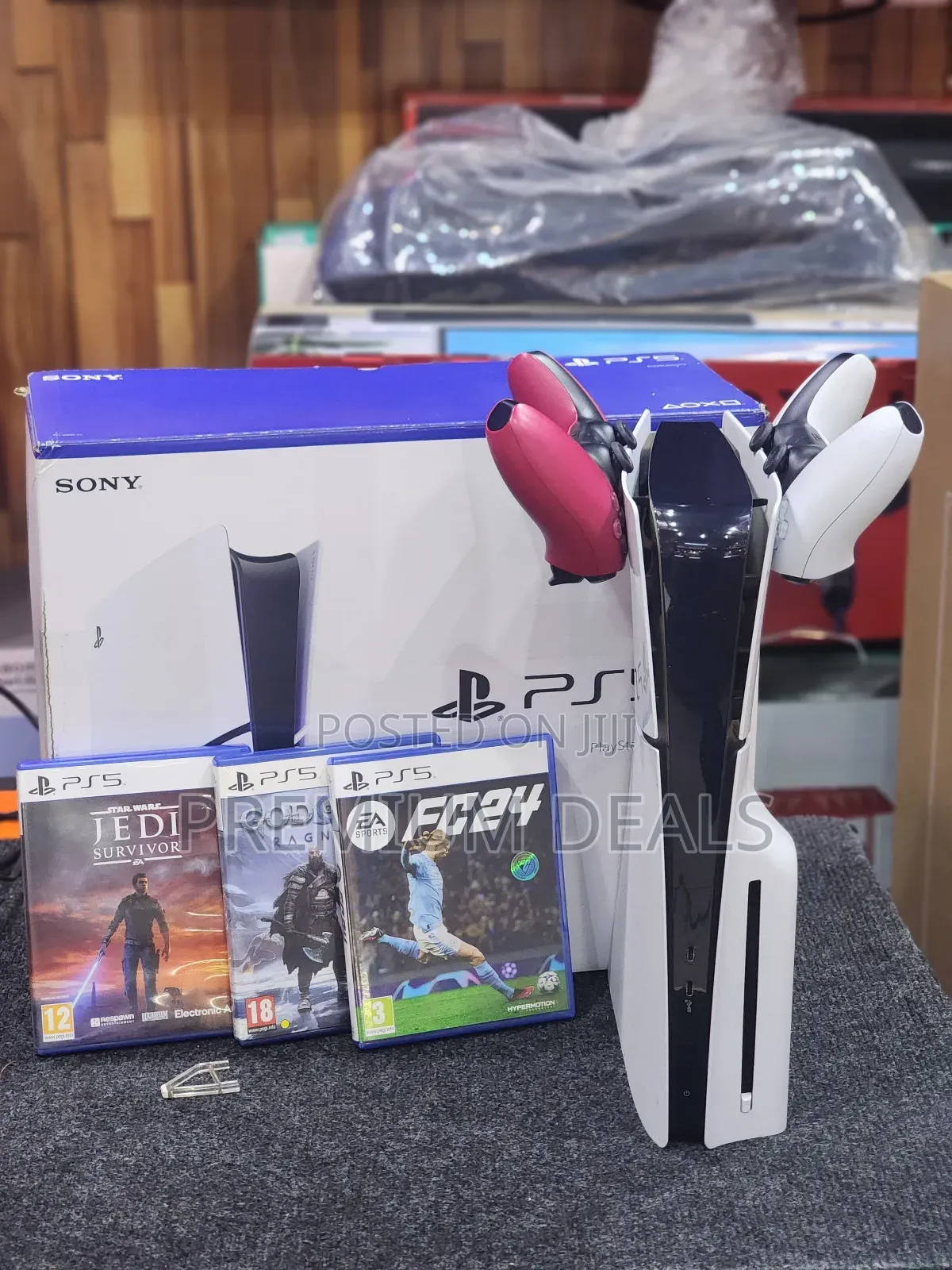 Budgeted Ps5 Slim Two Controllers Plus 3games.