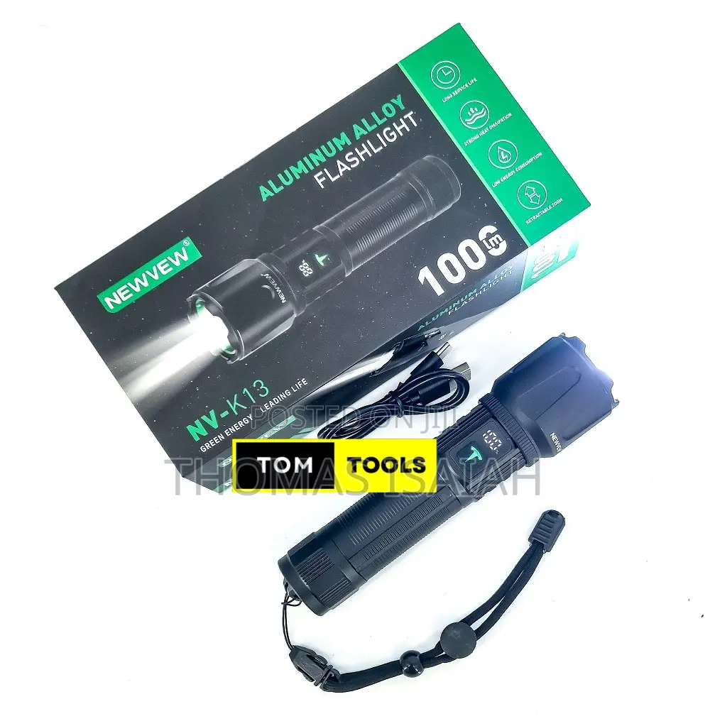 1000 Lumen Aluminum Alloy Led Torch With 3000mah 26650 Battery