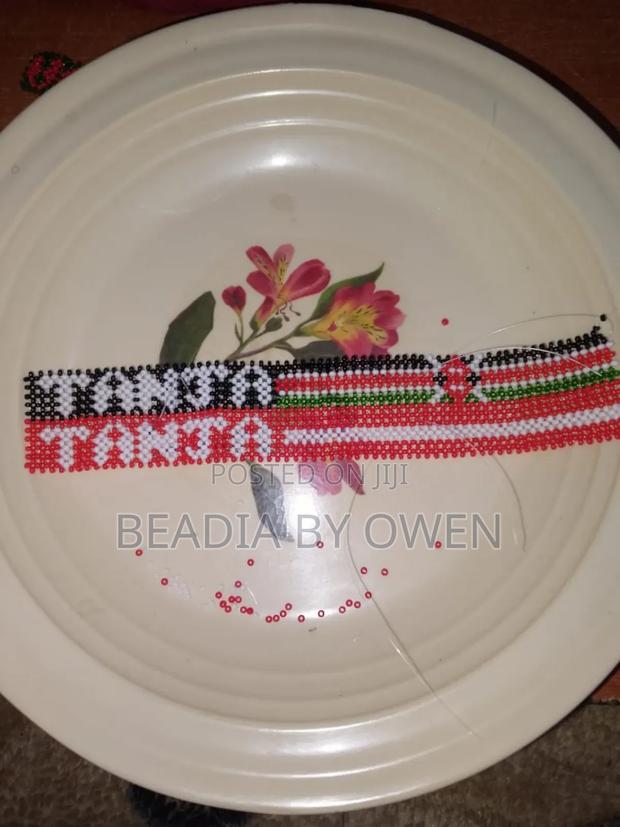 Patriotic Us Red–Blue Beaded Wrist Bangle - thumbnail 2