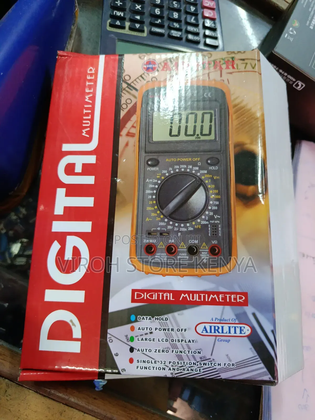 Airlite 48-001 Handheld Digital Multimeter Voltmeter Ammeter Ohmmeter