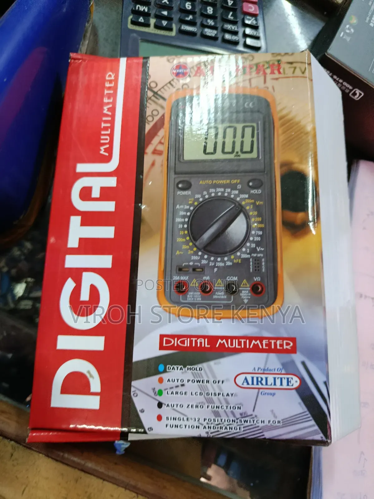 Airlite 48-001 Handheld Digital Multimeter Voltmeter Ammeter Ohmmeter