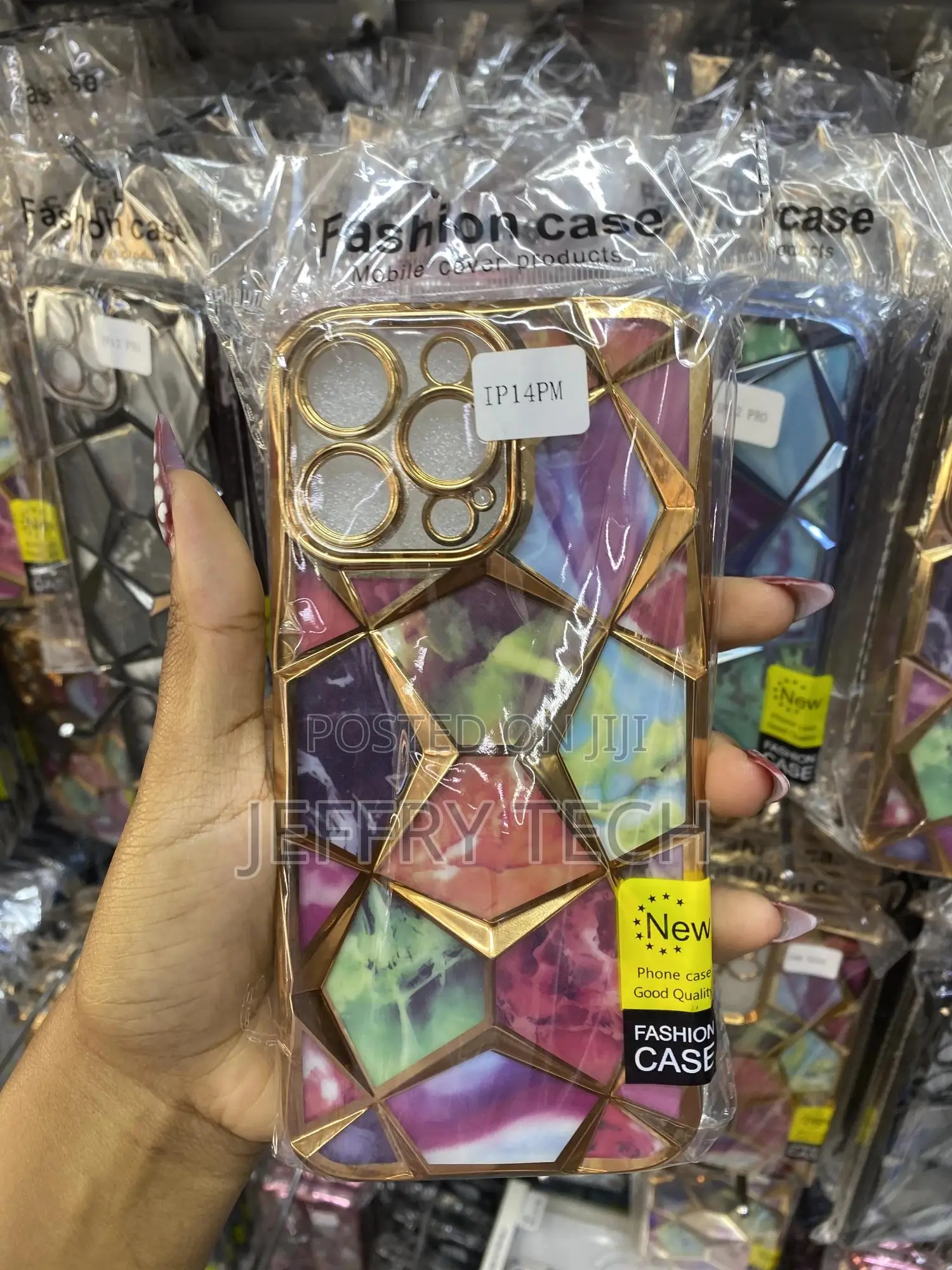 Erit Marble Design Diamond Look Gilitier Case for iPhone 14 Pro Max