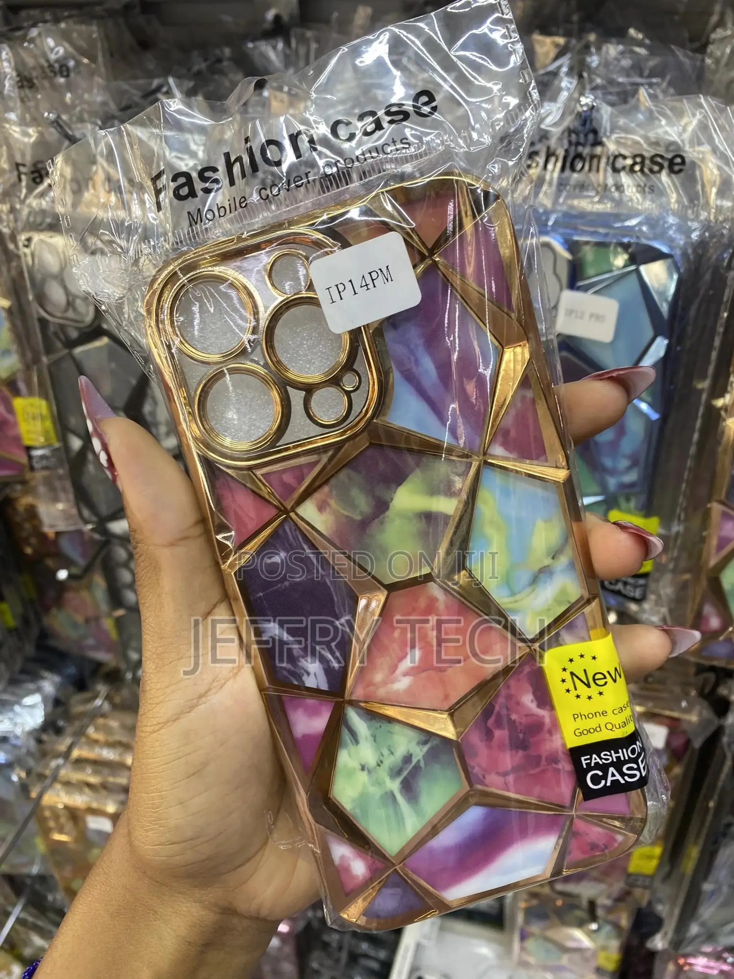 Erit Marble Design Diamond Look Gilitier Case for iPhone 14 Pro Max