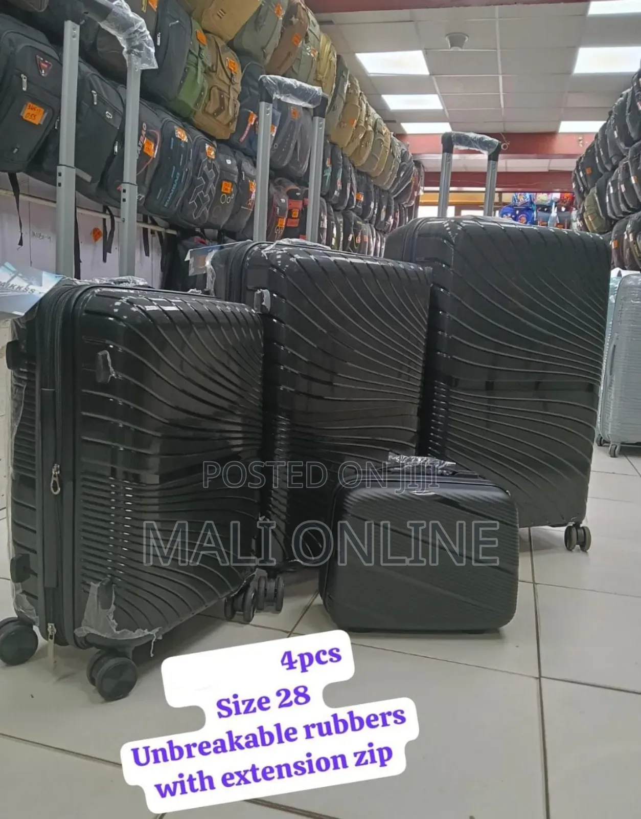 4-Piece Unbreakable Hardshell Luggage Set Vanity Case