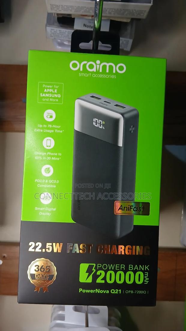 Oraimo Powernova Q21 20000mah 22.5w Power Bank.