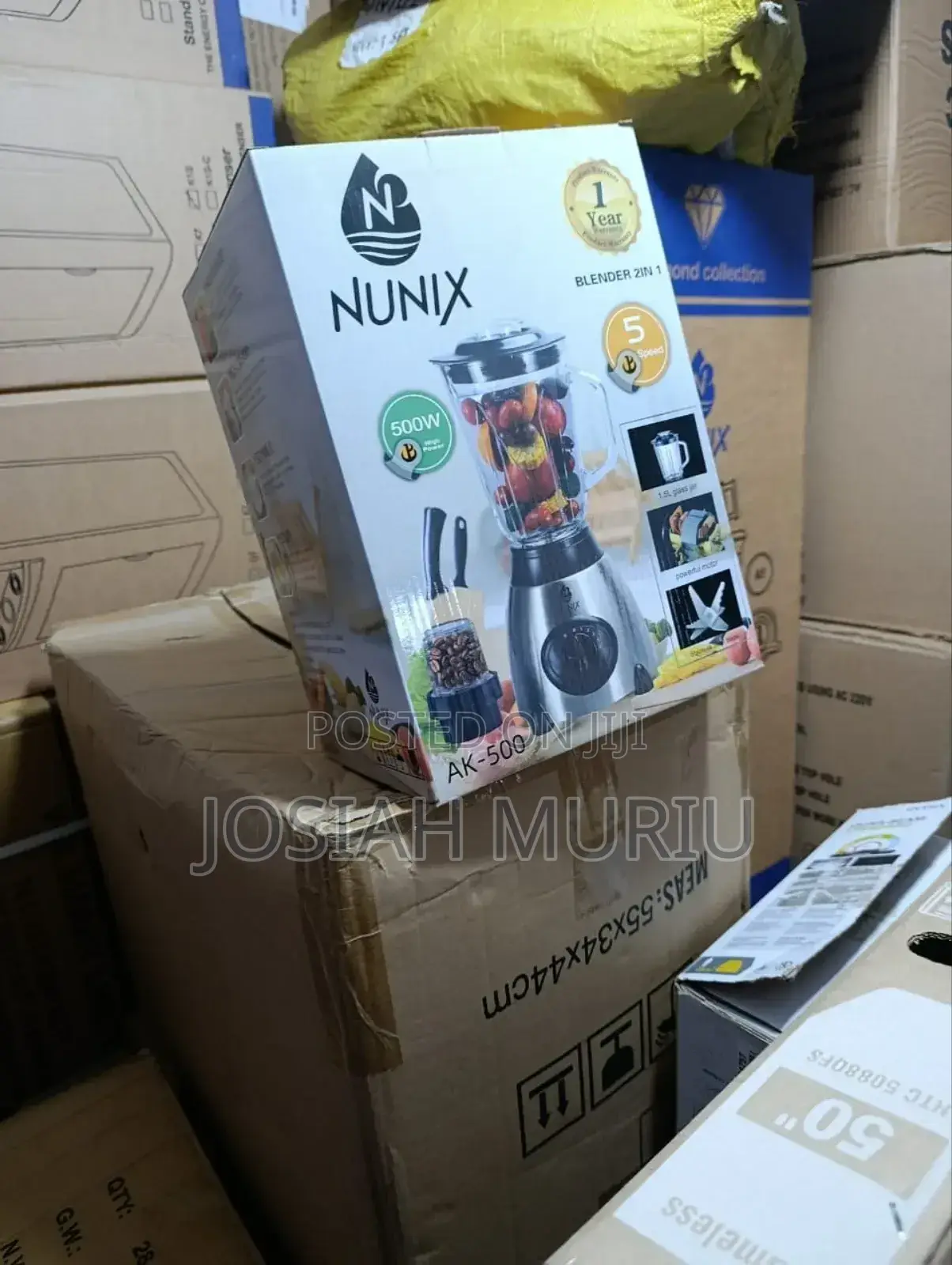 Nunix Ak-500 Powerful 2 in 1 Blender With a Glass Jar 1.5 LTRS