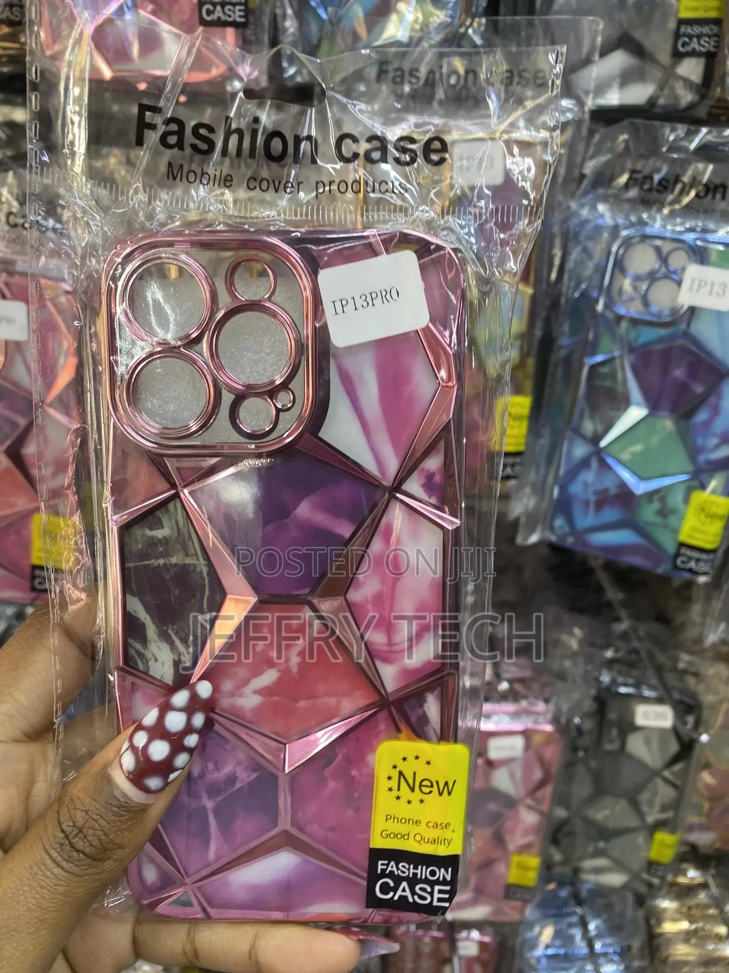 Likivu iPhone 13 Pro Geometric Diamond Shape Cover With Chrome Plating