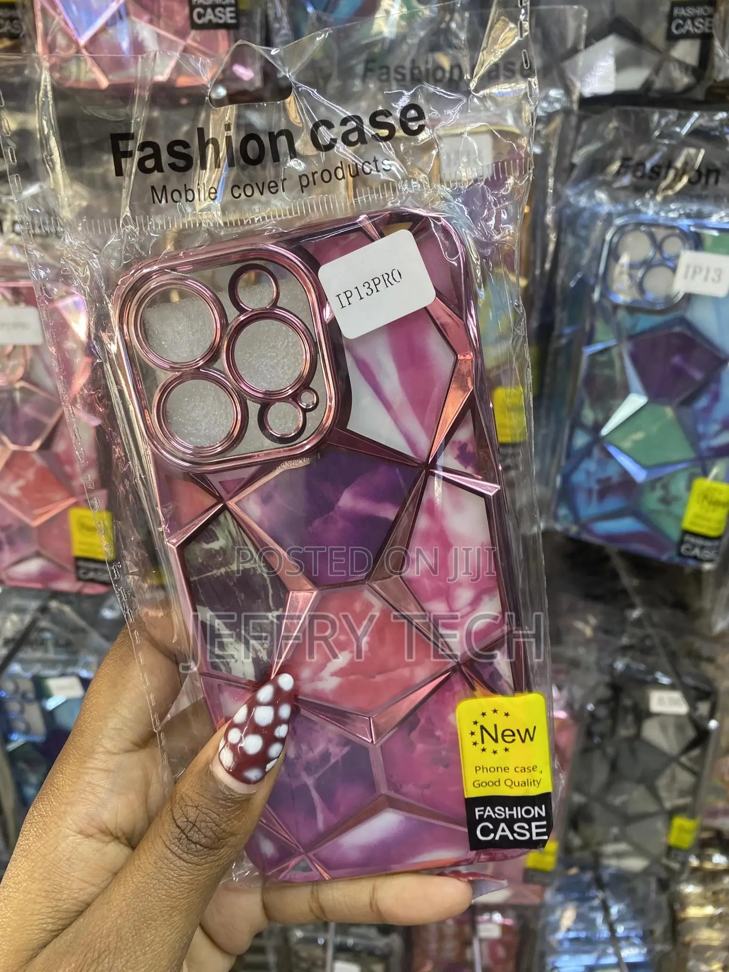 Likivu iPhone 13 Pro Geometric Diamond Shape Cover With Chrome Plating