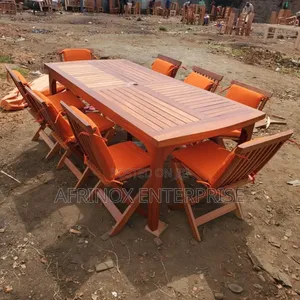 Premium Mahogany Wood Outdoor Dining Table – 8 Seats