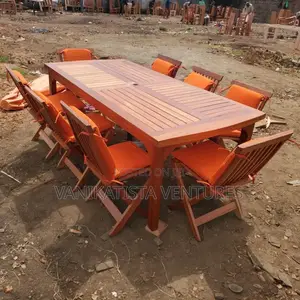 Premium Mahogany Wood Outdoor Dining Table – 8 Seats