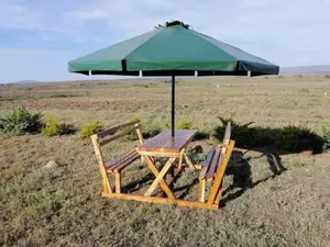 Outdoor Parasol Umbrella With Seating Benches for Relaxing