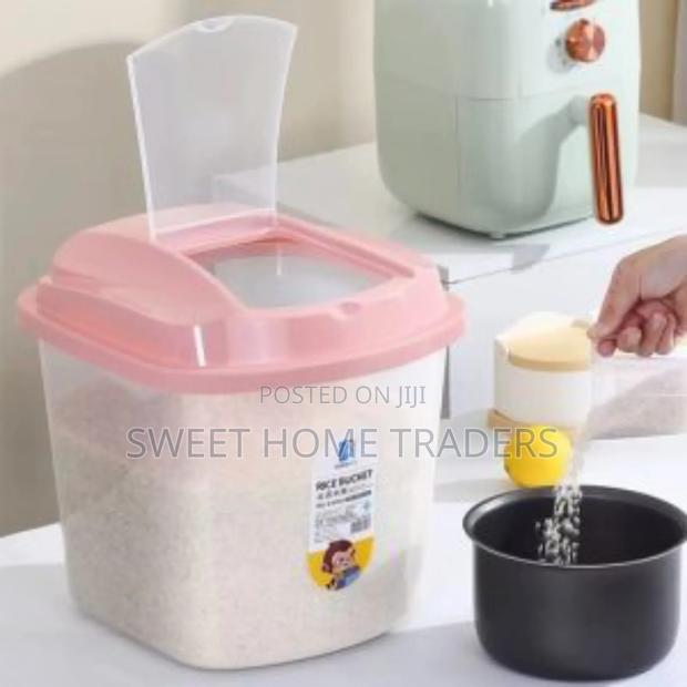 Cereal Bucket/ Rice Bucket With a Measuring Cup - main view
