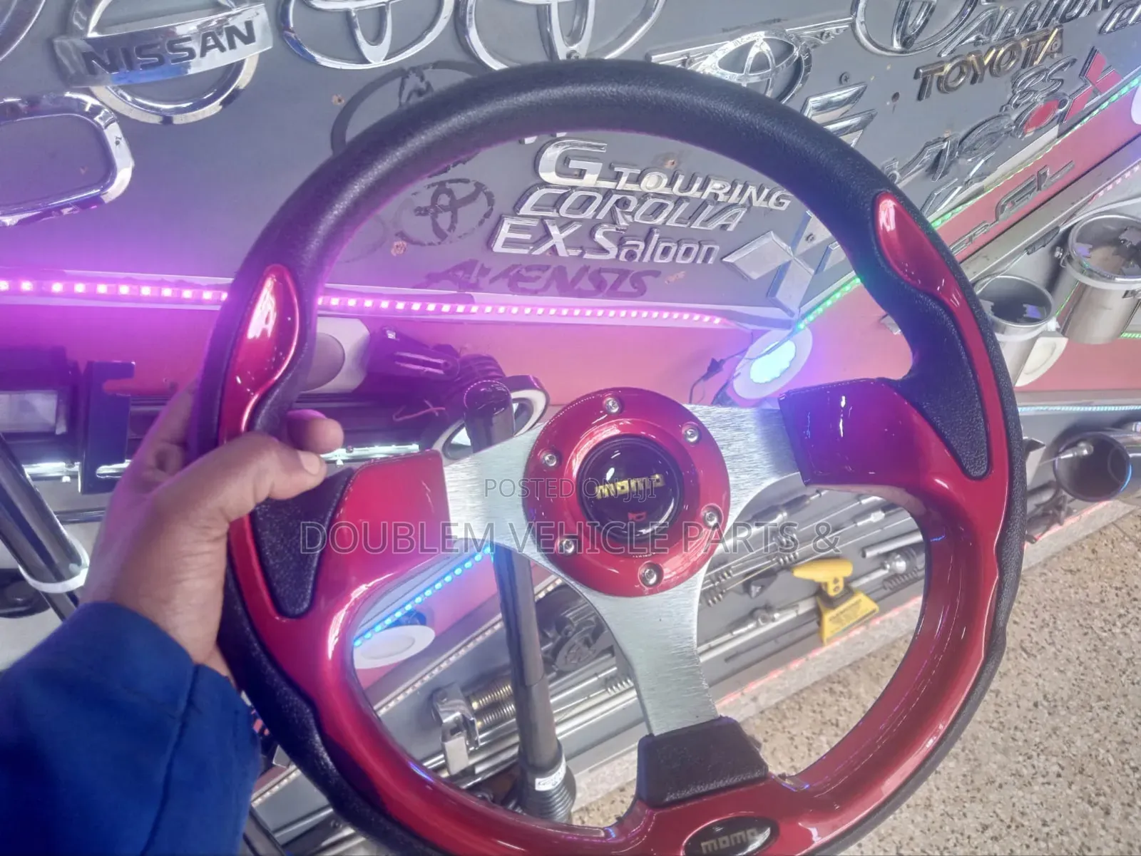 Steering Red/Black Universal In All Vehicles.