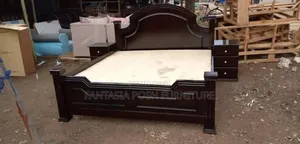 5x6 Classic Dark Wood Panel Bed - Free Delivery