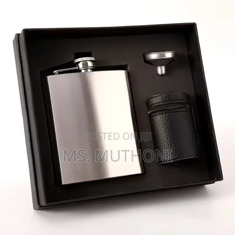 Hip Flask Gift Set (Flask ,Funnel 4stainless Steel Shot Glasses. )