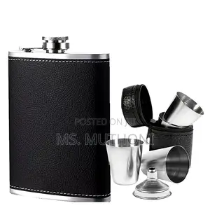 Hip Flask Gift Set (Flask ,Funnel 4stainless Steel Shot Glasses. )