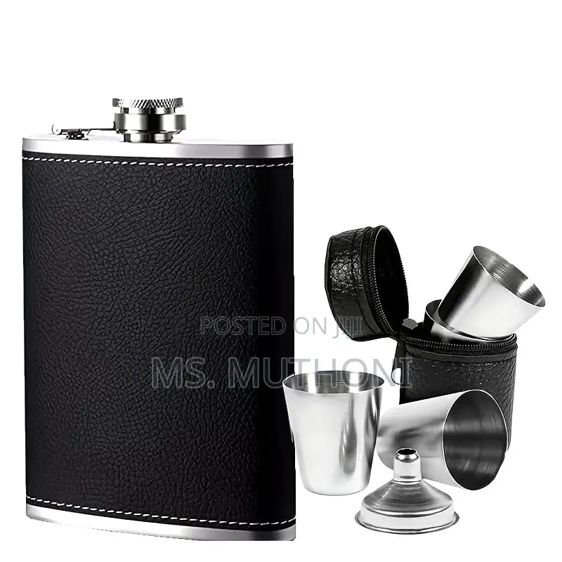 Hip Flask Gift Set (Flask ,Funnel 4stainless Steel Shot Glasses. )