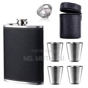 Hip Flask Gift Set (Flask ,Funnel 4stainless Steel Shot Glasses. )