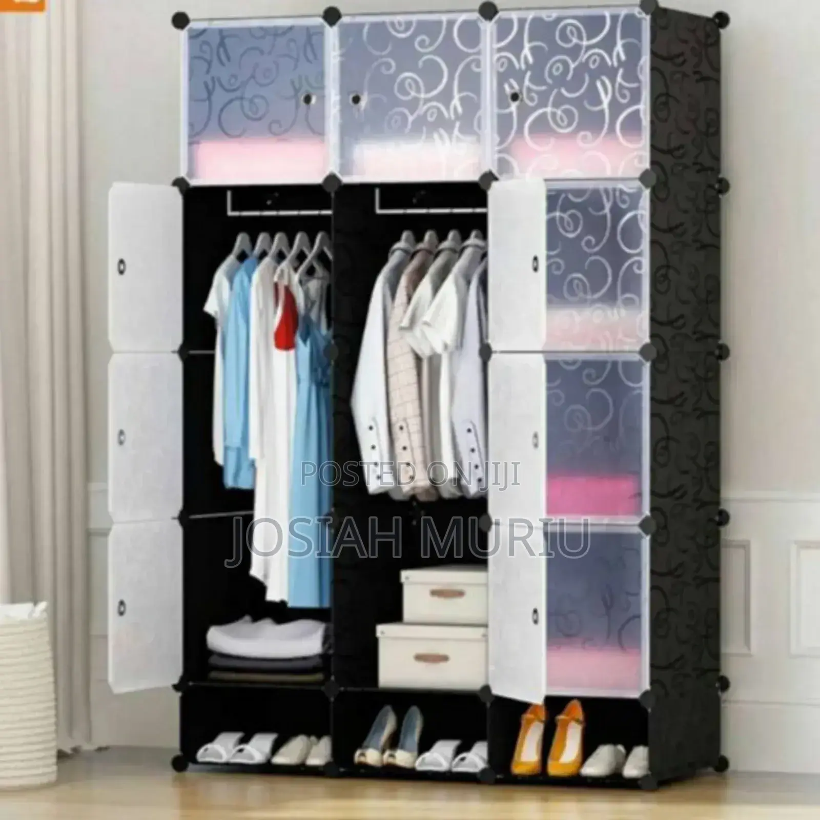 *Plastic Wardrobe 3 Columns (Blue & Black)